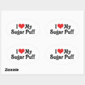 Ik hou van mijn Sugar Puff Ovale Sticker (Vel)
