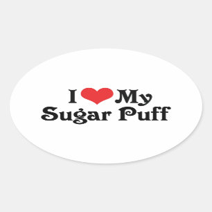 Ik hou van mijn Sugar Puff Ovale Sticker