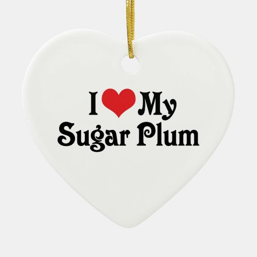 Ik hou van mijn suikerpruim keramisch ornament (Voorkant)
