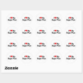 Ik hou van mijn suikerpruim ronde sticker (Vel)