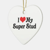 Ik hou van mijn Super Stud Keramisch Ornament (Links)