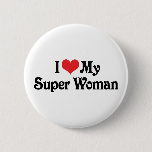 Ik hou van mijn supervrouw ronde button 5,7 cm (Voorkant)