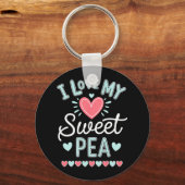 Ik hou van mijn Sweet Pea Schattigee Moederdag Sleutelhanger (Voorkant)