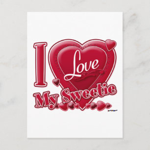 Ik hou van mijn Sweetie Red - hart Briefkaart