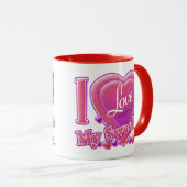Ik hou van mijn Sweetie roze/paars hart Mok (Voorkant rechts)