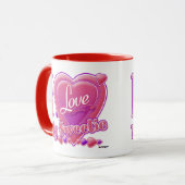 Ik hou van mijn Sweetie roze/paars hart Mok (Voorkant links)