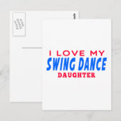 Ik hou van mijn Swing Dance Daughter Briefkaart (Voorkant / Achterkant)