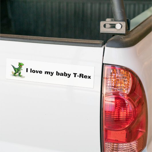 Ik hou van mijn T-Rex Bumpersticker (Op Truck)