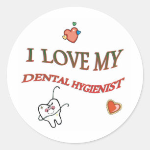 IK HOU VAN MIJN TANDHEELKUNDIGE HYGIËNIST RONDE STICKER