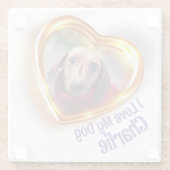 Ik hou van mijn tandwieltje dat het hart opblaast glazen onderzetter (Achterkant)