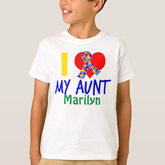 Ik hou van mijn tante Autisme Awareness Kinder T-shirt (Voorkant)