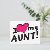 Ik hou van mijn tante! briefkaart (Staand voorkant)