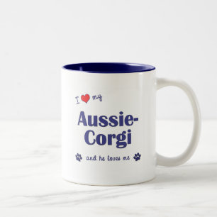 Ik hou van mijn tante-Corgi (mannelijke hond) Tweekleurige Koffiemok