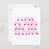 Ik hou van mijn tante en haar Tattoos Briefkaart (Voorkant / Achterkant)