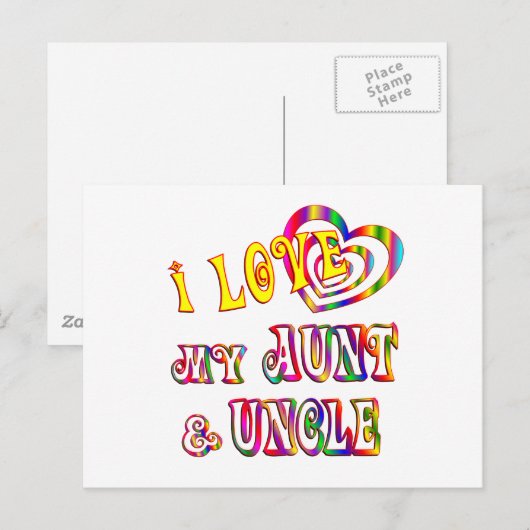 Ik hou van mijn tante en oom briefkaart (Voorkant / Achterkant)