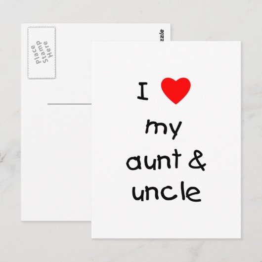 Ik hou van mijn tante en oom briefkaart (Voorkant / Achterkant)