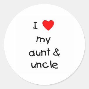Ik hou van mijn tante en oom ronde sticker