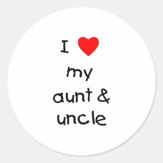 Ik hou van mijn tante en oom ronde sticker