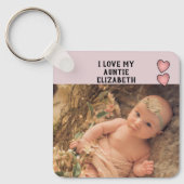 Ik hou van mijn tante foto's paarse dubbelzijdig sleutelhanger (Voorkant)