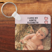 Ik hou van mijn tante foto's paarse dubbelzijdig sleutelhanger (Voorkant)