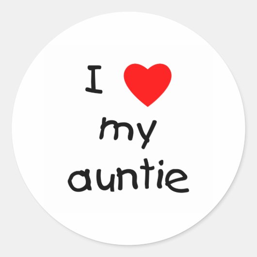 Ik hou van mijn tante ronde sticker (Voorkant)