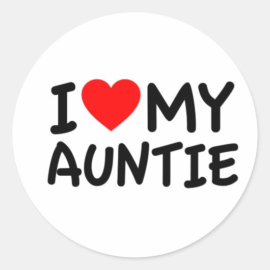 Ik hou van mijn tante ronde sticker (Voorkant)