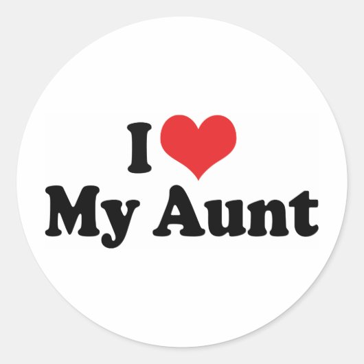 Ik hou van mijn tante ronde sticker (Voorkant)