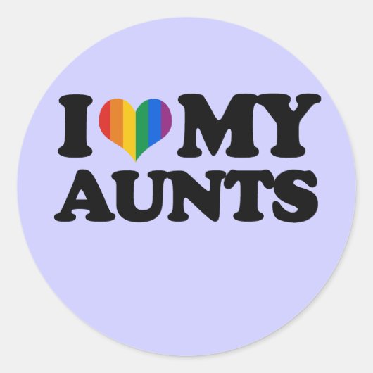 Ik hou van mijn tantes ronde sticker (Voorkant)