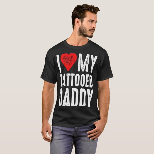 Ik hou van mijn tatoeage papa t-shirt (Voorkant volledig)