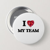 Ik hou van mijn team ronde button 7,6 cm (Voorkant /achterkant)