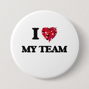 Ik hou van mijn team ronde button 7,6 cm