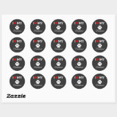 Ik hou van mijn teckel aangepaste tekst ronde sticker (Vel)