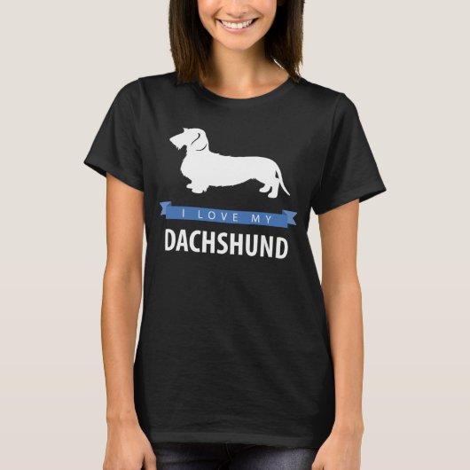 Ik hou van mijn teckel draadhaar teckel t-shirt (Voorkant)