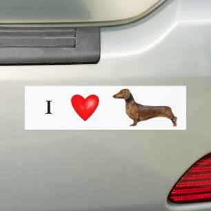Ik hou van mijn teckel rood hart bumpersticker