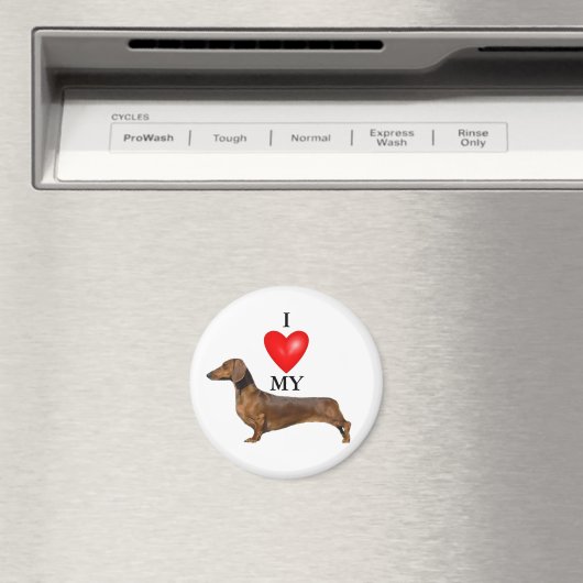 Ik hou van mijn teckel rood hart magneet (Insitu (Vaatwasser))
