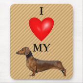 Ik hou van mijn teckel rood hart muismat (Voorkant)