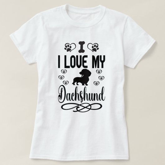 Ik hou van mijn teckel: t-shirt (Design voorkant)