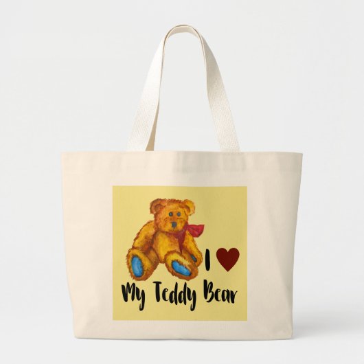 Ik hou van mijn Teddy Bear Grote Tote Bag (Voorkant)