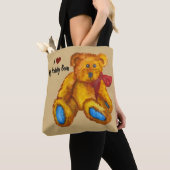 Ik hou van mijn Teddy Bear Tote Bag (Dichtbij)