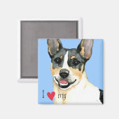 Ik hou van mijn Teddy Roosevelt Terrier Magneet (Voorkant / Achterkant)