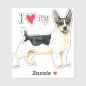 Ik hou van mijn Teddy Roosevelt Terrier Vinyl Stic Sticker (Vel)