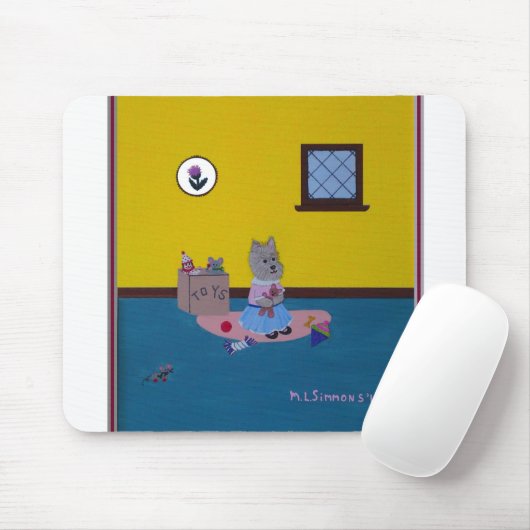 Ik hou van mijn teddybeer Cairn Mousepad Muismat (Met muis)