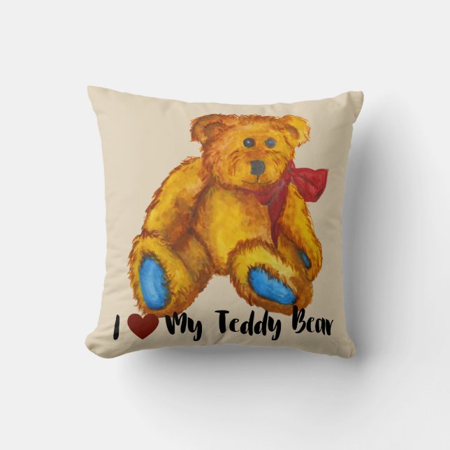 Ik hou van mijn teddybeer kussen (Voorkant)