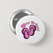 Ik hou van mijn Teenslippers Ronde Button 5,7 Cm (Voorkant /achterkant)