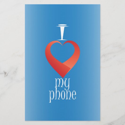 Ik hou van mijn telefoon briefpapier (Voorkant)