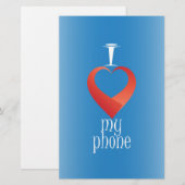 Ik hou van mijn telefoon briefpapier (Voorkant / Achterkant)