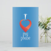 Ik hou van mijn telefoon briefpapier (Staand voorkant)