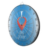 Ik hou van mijn telefoon dartbord (Voorkant Rechts)