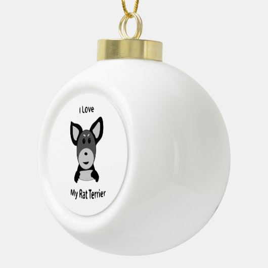 Ik hou van mijn terrier Sock Monkey Face Keramische Bal Ornament (Rechts)