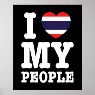 Ik hou van mijn Thaise volk Poster